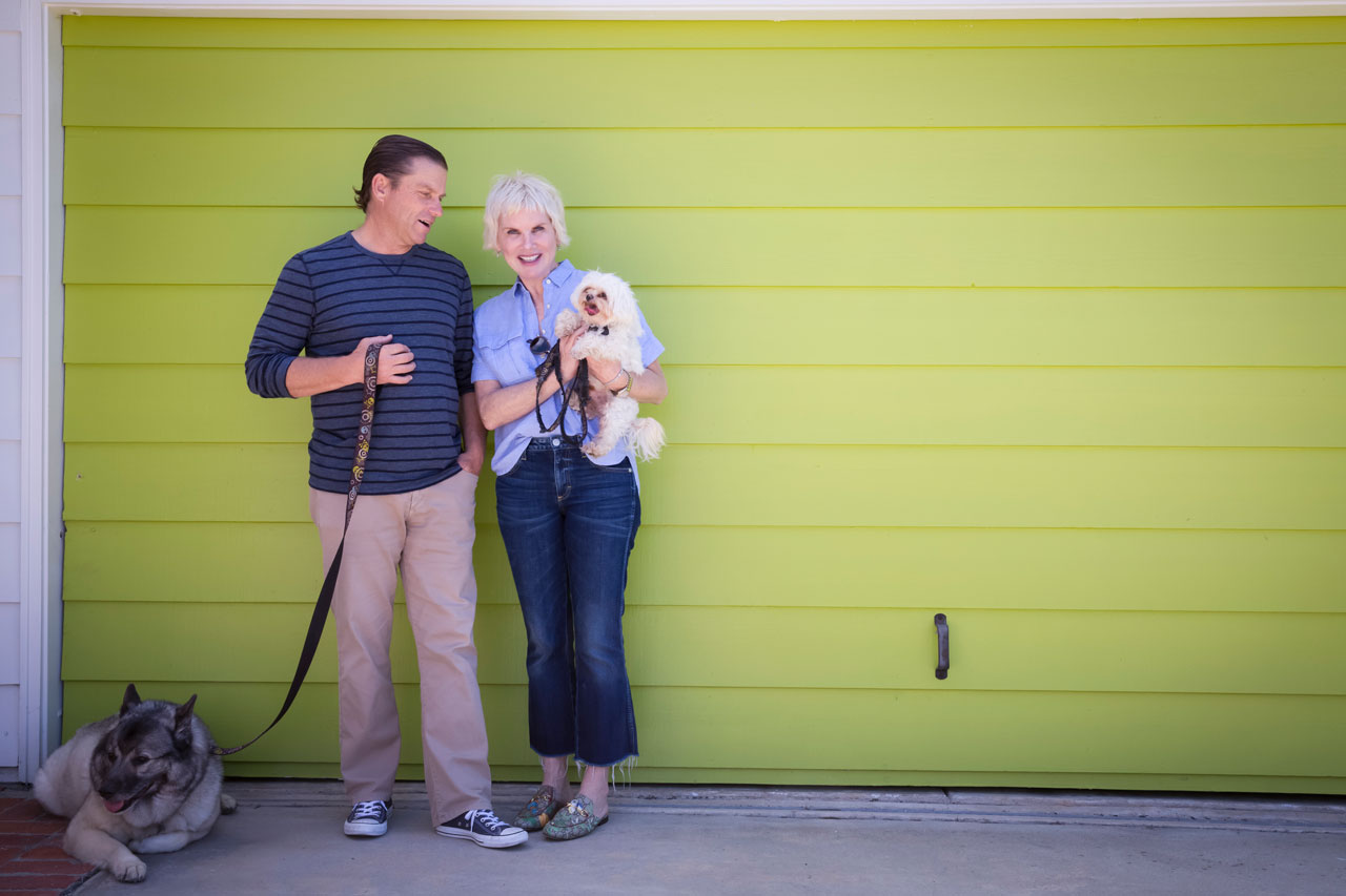 Donna Mcnutt with her spouse and dog
