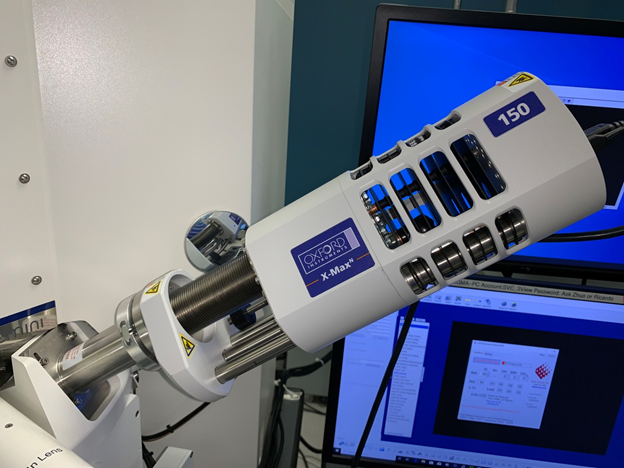 Oxford X-MAX SDD X-ray detector with a 150 mm2 window