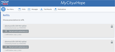 New Message Center on MyCityofHope app