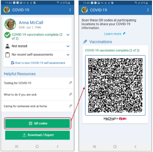 QR code on MyCityofHope app