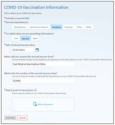 COVID-19 vaccination information in MyCityofHope