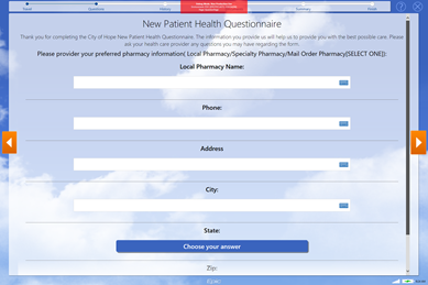 MyCityofHope app screen