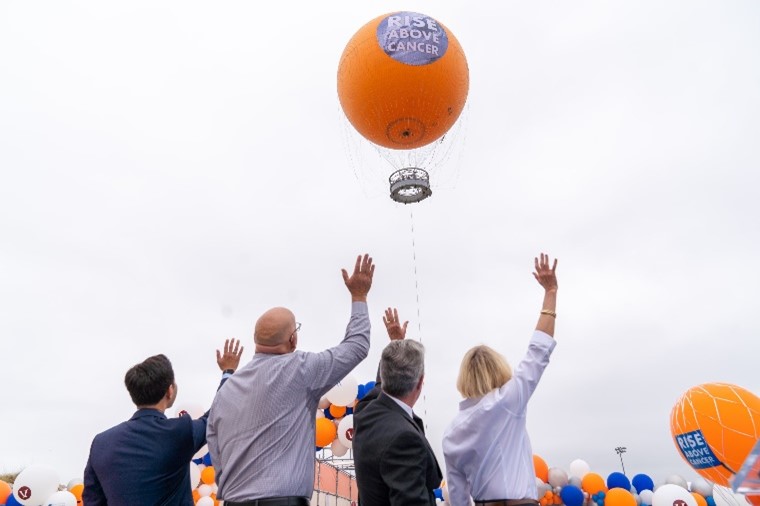 City of Hope Orange County patients lifted off in the giant Great Park Balloon 