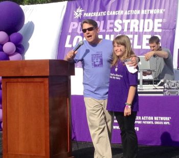 Thom Mrozek and daughter at Pancan event