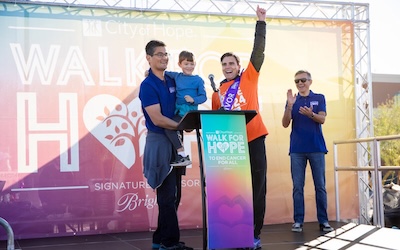 Walk for Hope 2024 on stage cheering