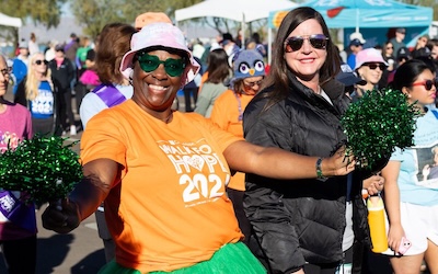 Walk for Hope participant wearing a 'Walk for Hope 2024' t-shirt