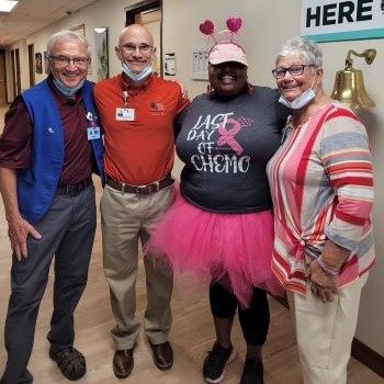 Onjalai Brown on her last day of chemotherapy