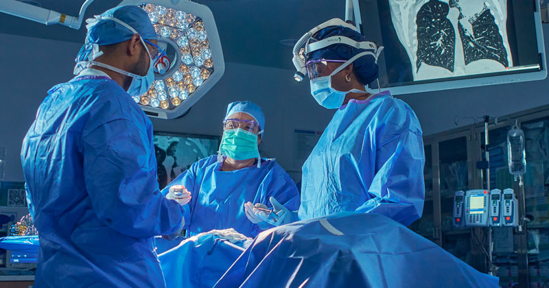 Surgeons operating