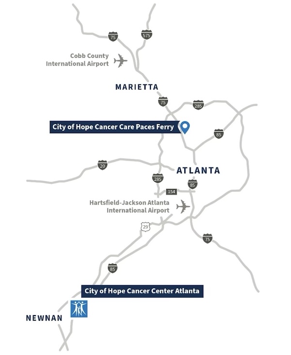 City of Hope Paces Ferry Map