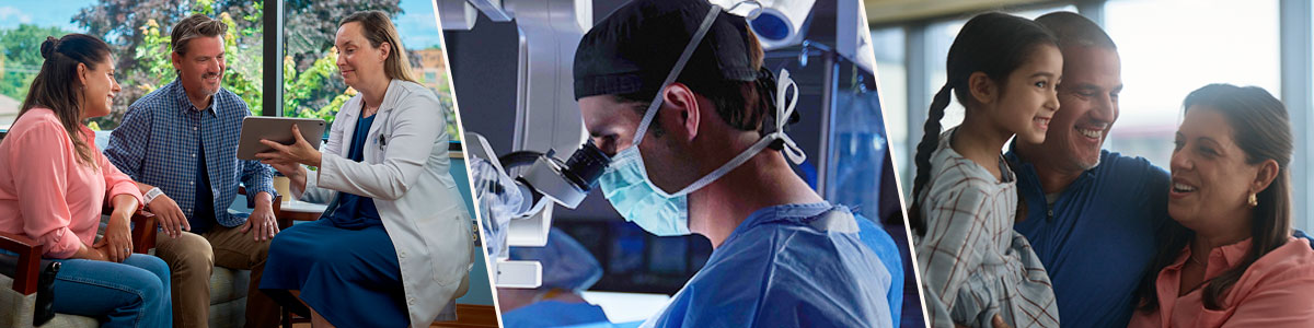 Physician consulting a patient and family 