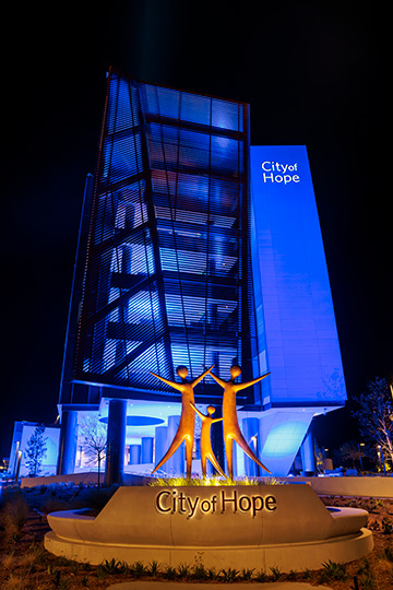 City of Hope Orange County Campus at night