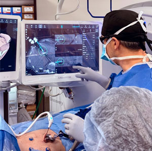 Dr. Kessler performing surgery using advanced ablation techniques