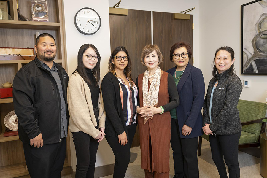 Pictured left to right Michael Chu, Whitney Cheng, Lucia Ramirez, Dolly Chua, Roxanna Man, Pei Kuo