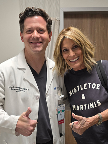 Joshua G. Cohen, M.D., and grateful patient Cynthia Peck