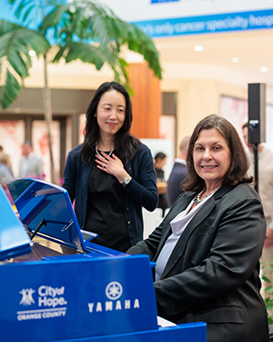 Irene M. Kang, M.D., and grateful patient Pamela Madsen at South Coast Plaza