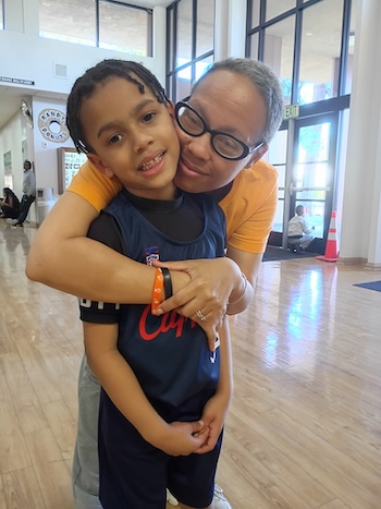 City of Hope Cancer Patient Lesley Davis Green and son Louis 