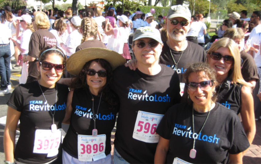 The Brinkenhoff family and friends formed Team Revitalash to raise money for City of Hope's annual Walk for Hope.