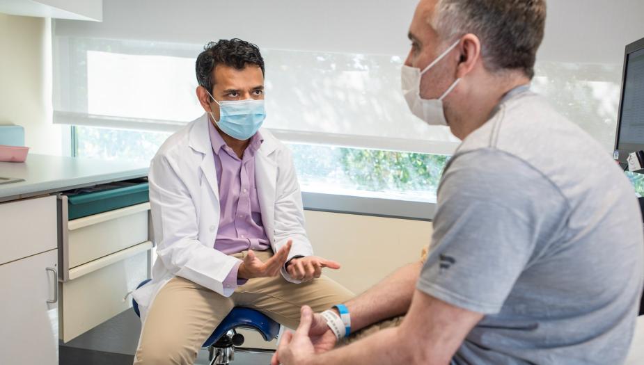 Doctor treating a patient