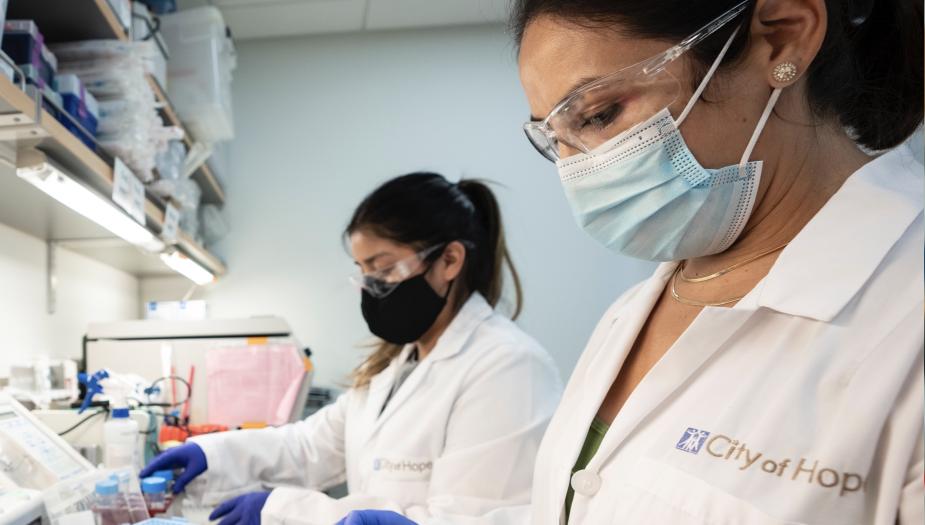 Close up of people working in a lab