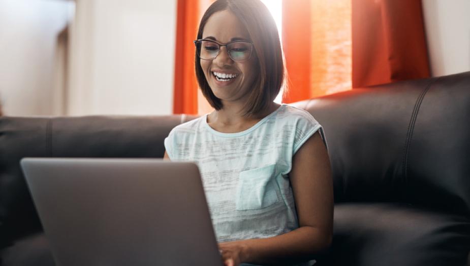 woman using a laptop at home woman using a laptop at home
