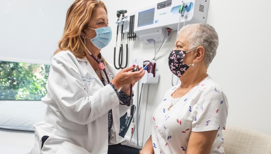 A patient and a healthcare provider