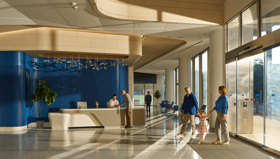 The lobby of Hope Plaza at City of Hope in Duarte, CA