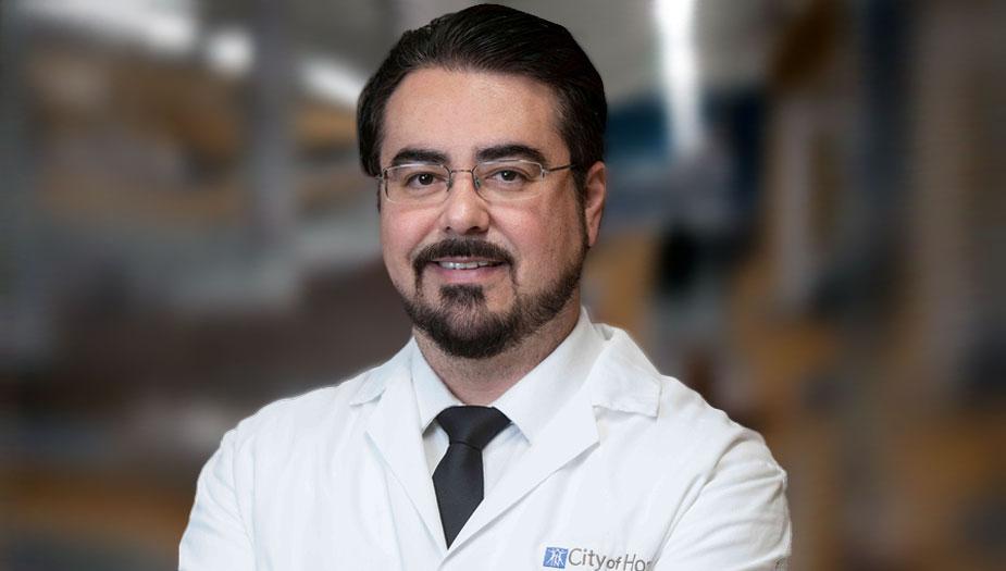 Enrique Velazquez-Villarreal, Ph.D., in his lab | City of Hope