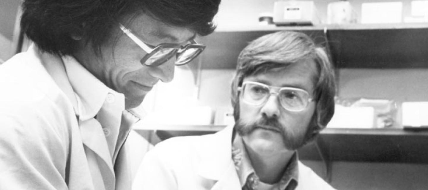 Drs. Arthur Riggs and Keiichi Itakura first engineer human insulin in the laboratory