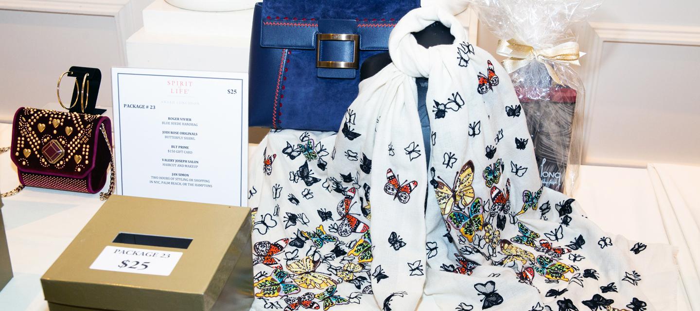 Blue suede handbag and butterfly shawl