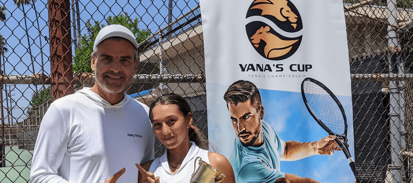 City of Hope patient Marcelo Vine at a tennis tournament