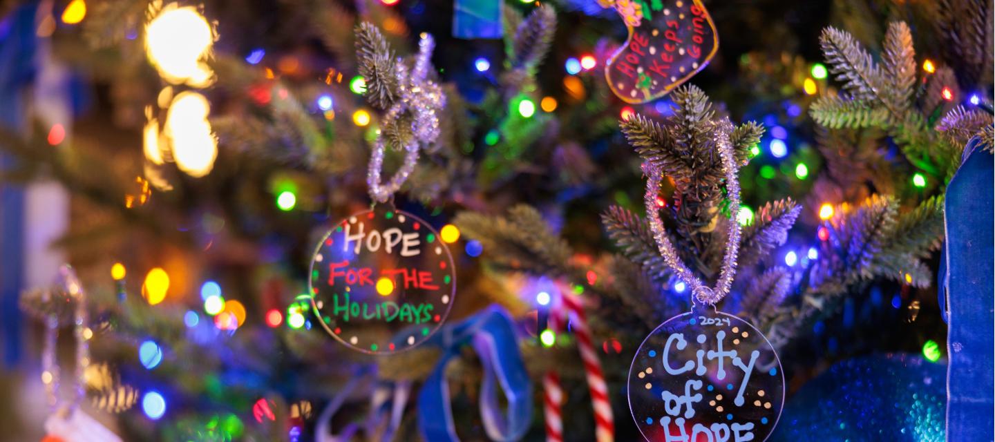 Patient Decorated Ornaments at City of Hope Orange County Christmas Lighting Ceremony
