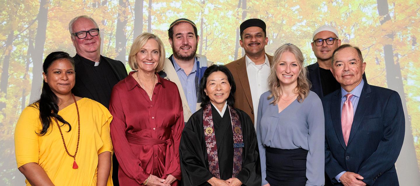 Faith Leaders and Annette Walker inside The Wetterau Family Spiritual Care Center