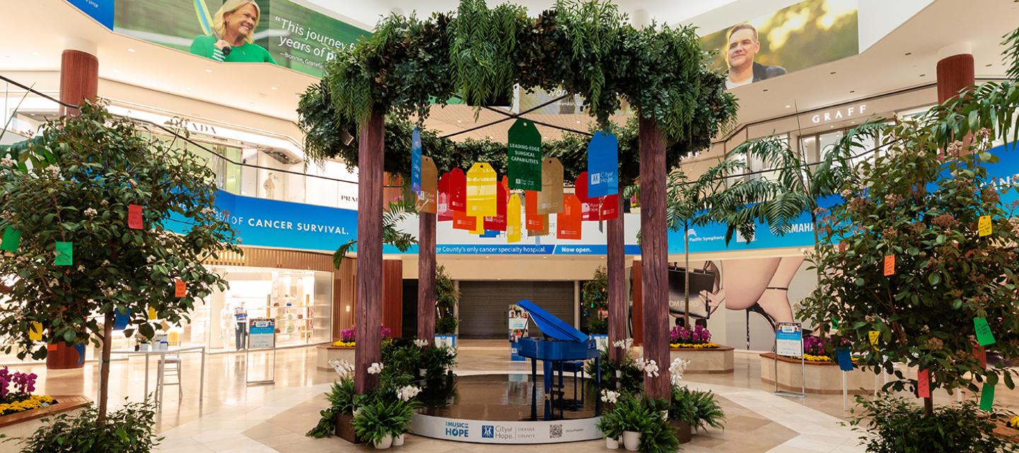 Music of Hope event installation at South Coast Plaza
