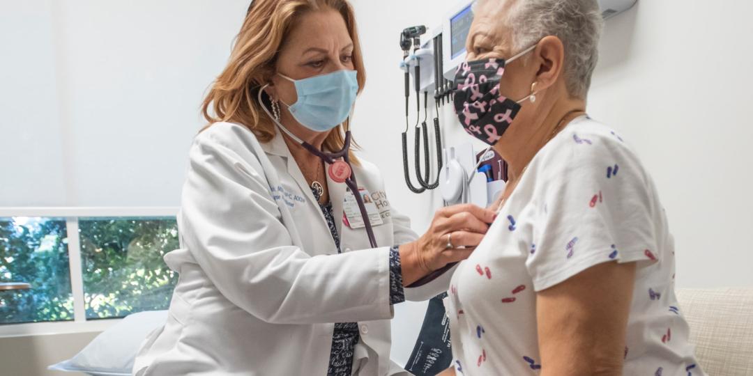 Doctor examining a patient
