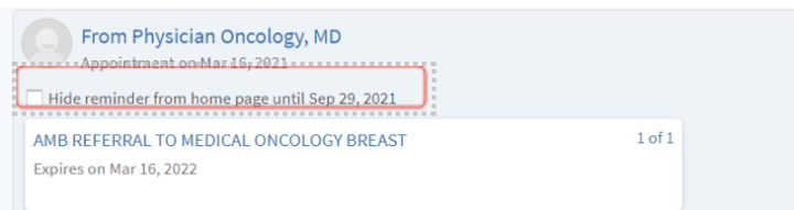 Upcoming Tests and Procedures screen on MyCityofHope app