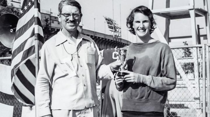 Leslie Bernstein swimming