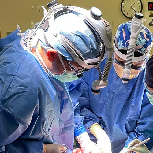 Dr. William Tseng and Dr. Laleh Melstrom in the OR