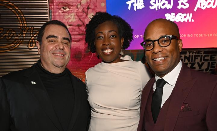 Evan Lamberg, MFEI board president, Universal Music Publishing president; Loretta Erhunmwunsee, M.D.; Jonathan Azu, Founder and CEO Culture Collective, MFEI board member