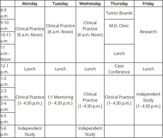 Physical Therapy Residency Schedule