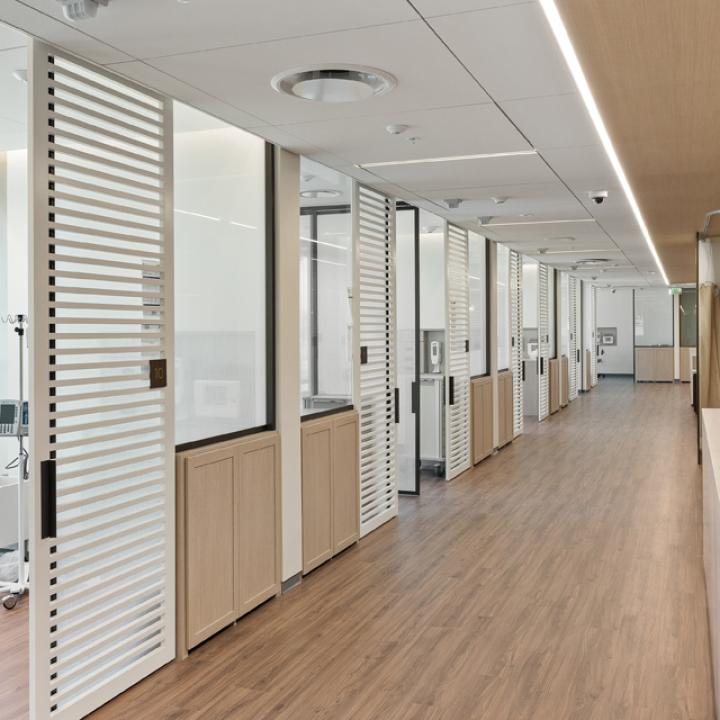 Infusion Center features 43 bays and 10 private infusion treatment rooms.