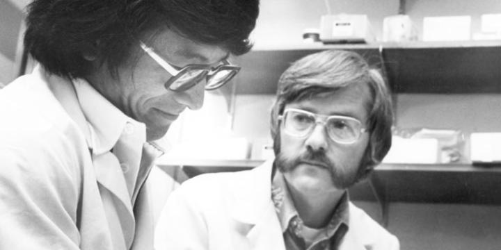 Drs. Arthur Riggs and Keiichi Itakura first engineer human insulin in the laboratory