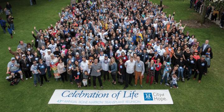 City of Hope 1976 - 43rd annual bone marrow transplant reunion group photo