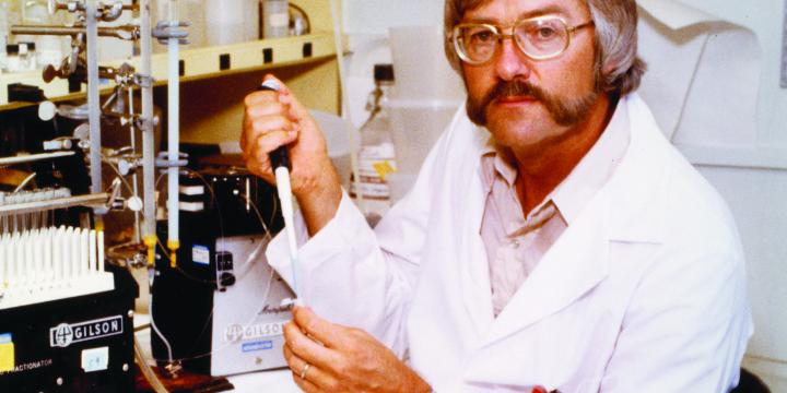 City of Hope 1983 - Dr. Riggs in lab