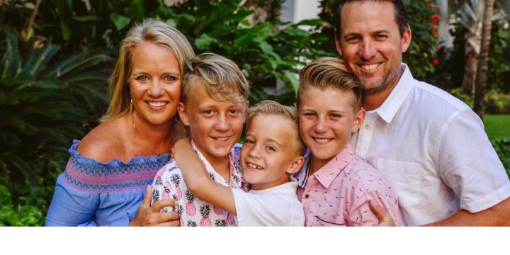 Allie Bertocchini with her spouse and 3 kids