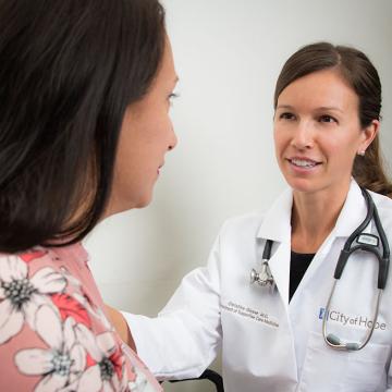 A patient and a healthcare provider