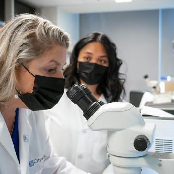 Two researchers in a lab