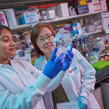 Two researchers in a lab