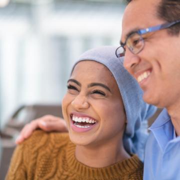 young woman spending time with father