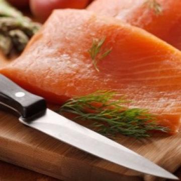 Raw salmon filet