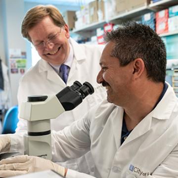 Dr. Gruber and Josef Herzog, scientist | City of Hope